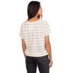 Tricou Kazane Indra White Asparagus Striped White