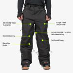 Pantaloni Ski Snowboard ENDEAVOR 3L Elite Pants Black