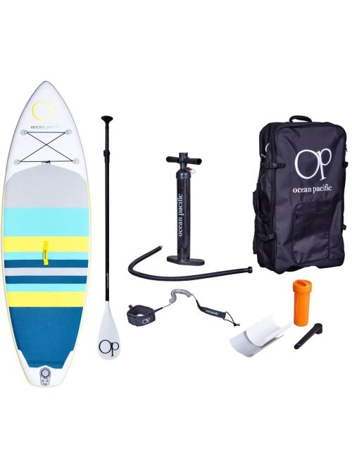 Paddle Board Ocean Pacific Sunset All Round 9'6 Inflatable Alb /Gri/Galben