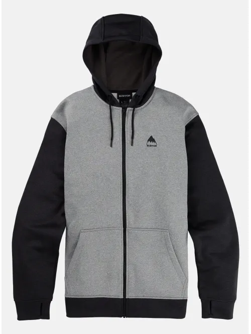 Hanorac BURTON - Men's Oak Full Zip - Grey Heather True Black