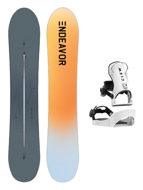 SET ENDEAVOR - Apollo Directors PRO 2025 x Legaturi Snowboard CLEW Independence 1.0 2026 - White