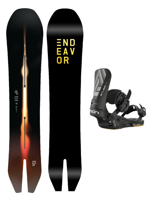 SET Endeavor ARCHETYPE 158 x Legaturi Snowboard UNION Men's ATLAS PRO 2026 Metallic Black M