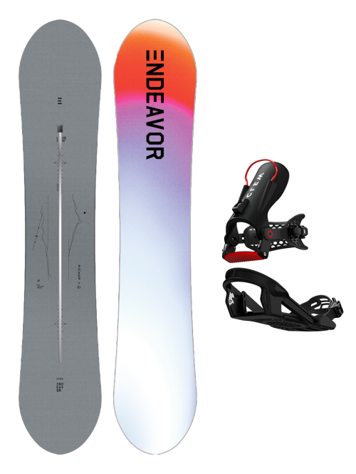 SET ENDEAVOR - Rover Directors PRO 2025 x Legaturi Snowboard CLEW Freedom 1.0 2025 Black