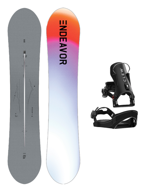 SET ENDEAVOR - Rover Directors PRO 2025 x Legaturi Snowboard CLEW Independence 1.0 2026 - Black