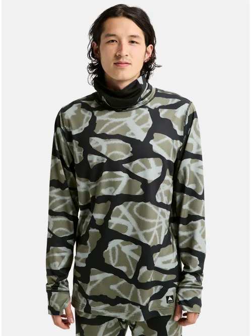1ST Layer BURTON - Men's Midweight Base Layer Long Neck Shirt - Graffiti Camo
