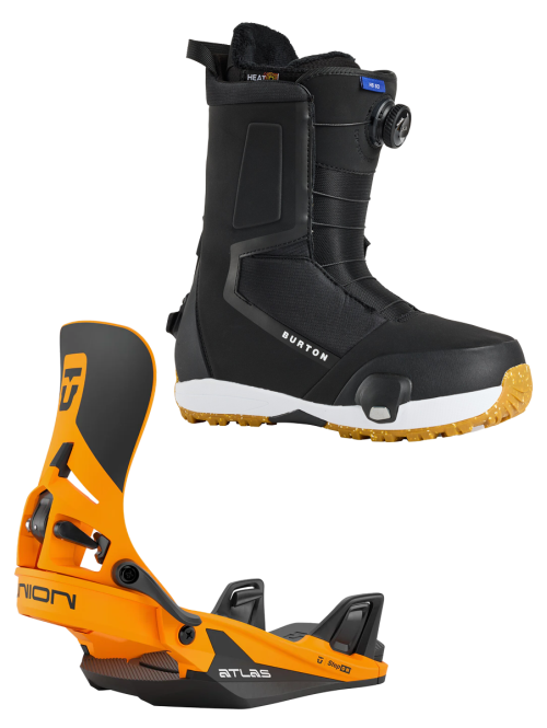 Set BURTON - STEP ON Men's - HIGHSHOT Black 42 x Legaturi Snowboard UNION - ATLAS STEP ON® Orange M