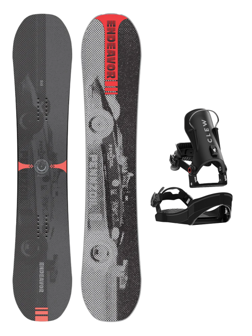 SET Placa Snowboard ENDEAVOR - Sentinal 2026 x Legaturi Snowboard CLEW Independence 1.0 2026 - Black