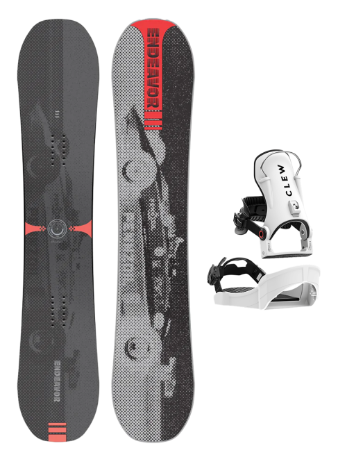 SET Placa Snowboard ENDEAVOR - Sentinal 2026 x Legaturi Snowboard CLEW Independence 1.0 2026 - White