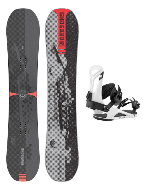 SET Placa Snowboard ENDEAVOR - Sentinal 2026 x Legaturi Snowboard UNION Men's 2026 FLITE White