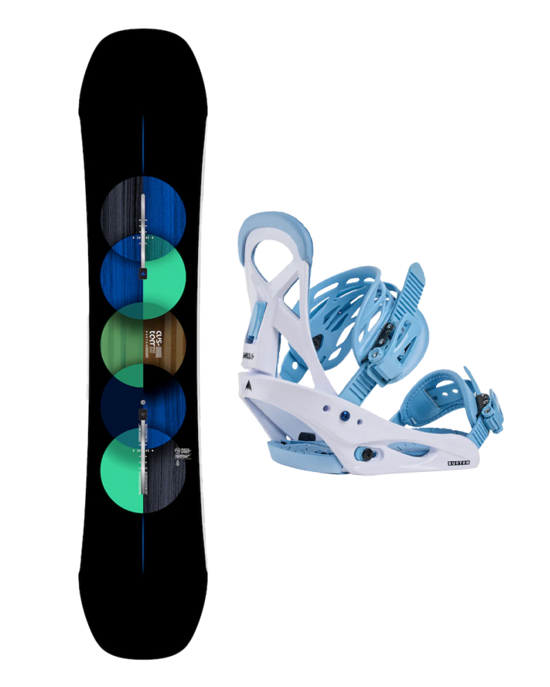 SET Burton Custom Smalls W25 x Legaturi Burton Smalls Dusty Blue