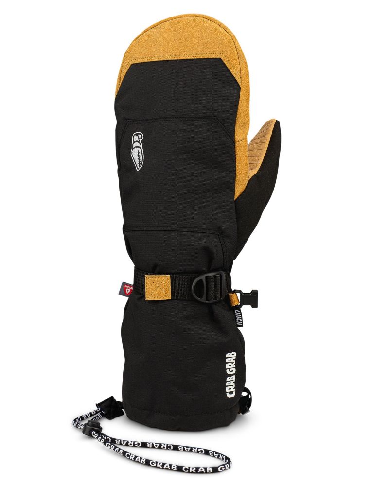 Manusi Snow CRAB GRAB Cinch Mitt Black and Tan 2025
