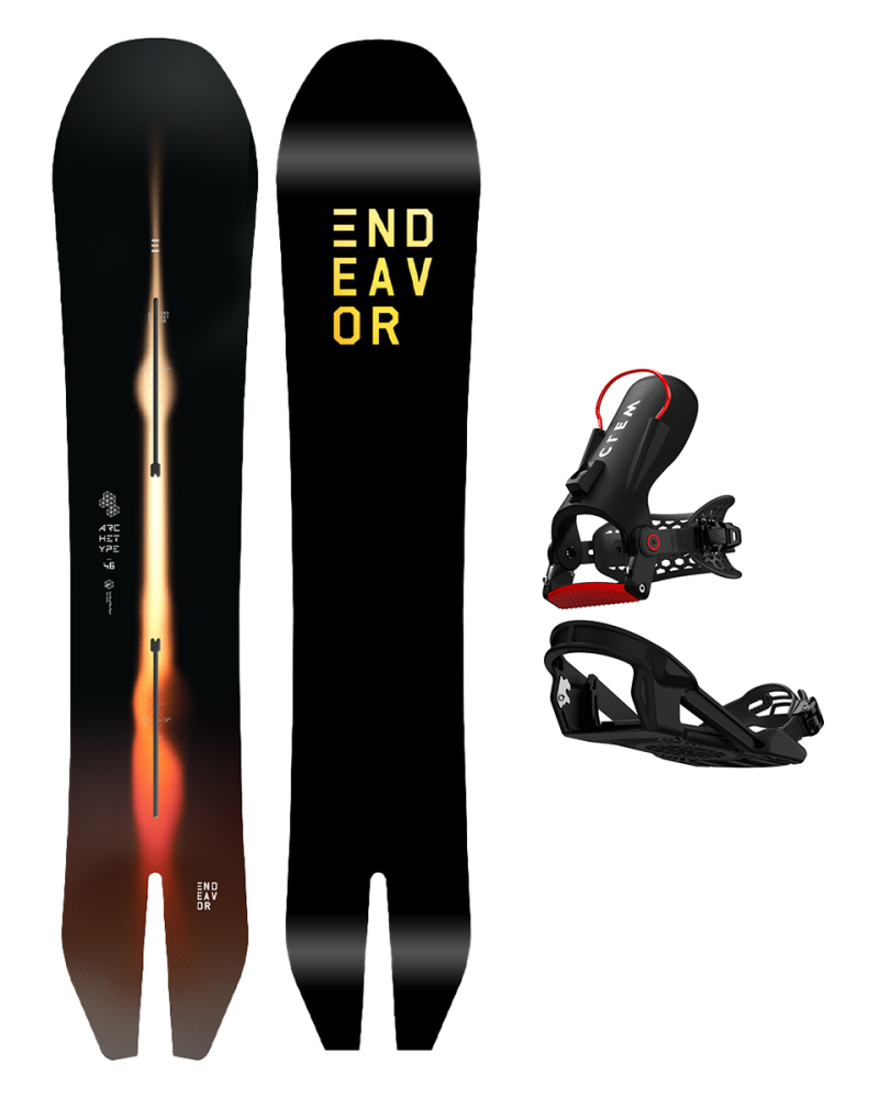 SET Endeavor ARCHETYPE 158 x Legaturi Snowboard CLEW Freedom 1.0 2025 Black