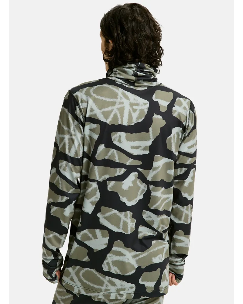 1ST Layer BURTON - Men's Midweight Base Layer Long Neck Shirt - Graffiti Camo